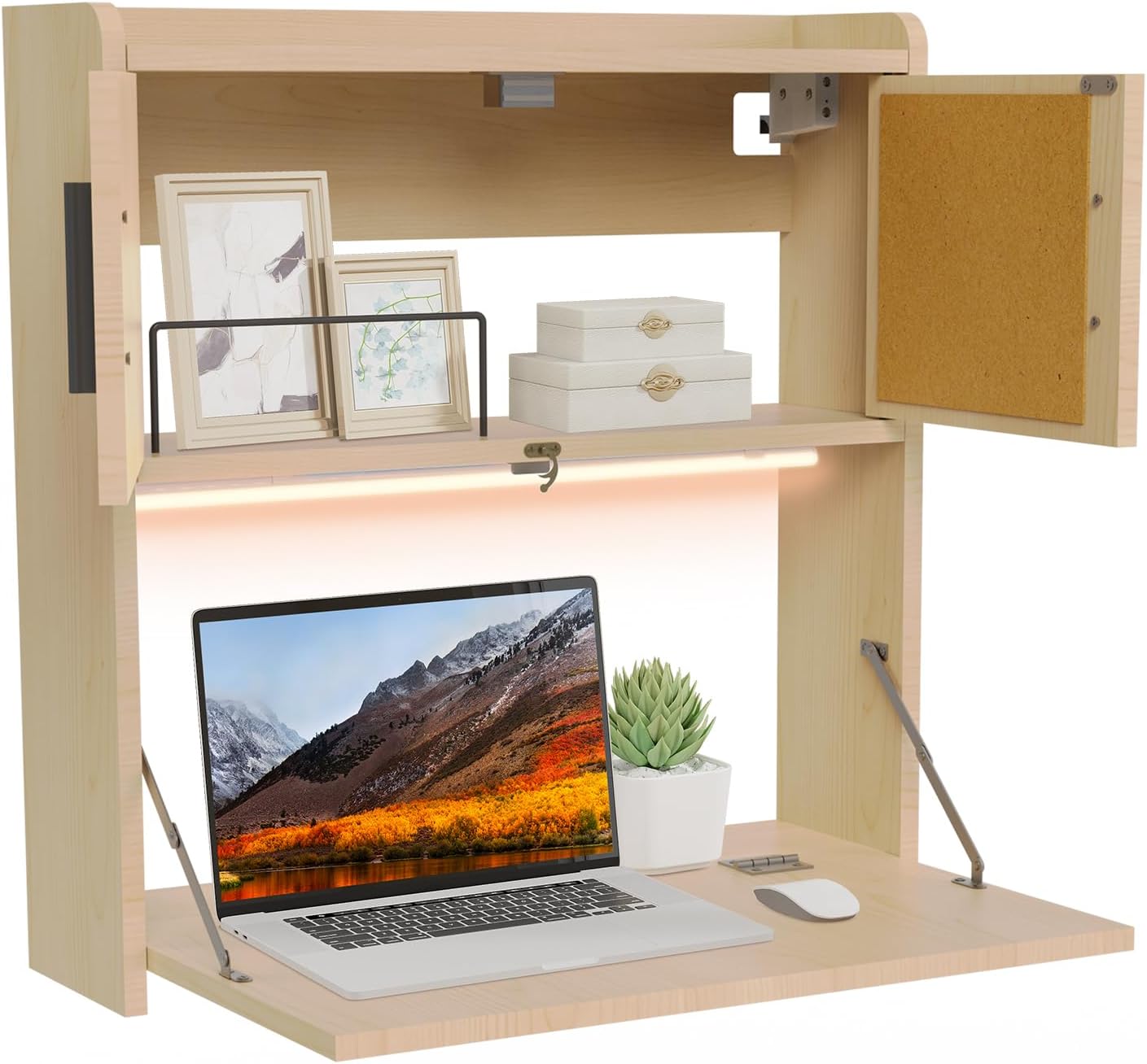 Wall Mounted Desk Fold - Настенный складной стол ARTETHYS с LED-подсветкой,
