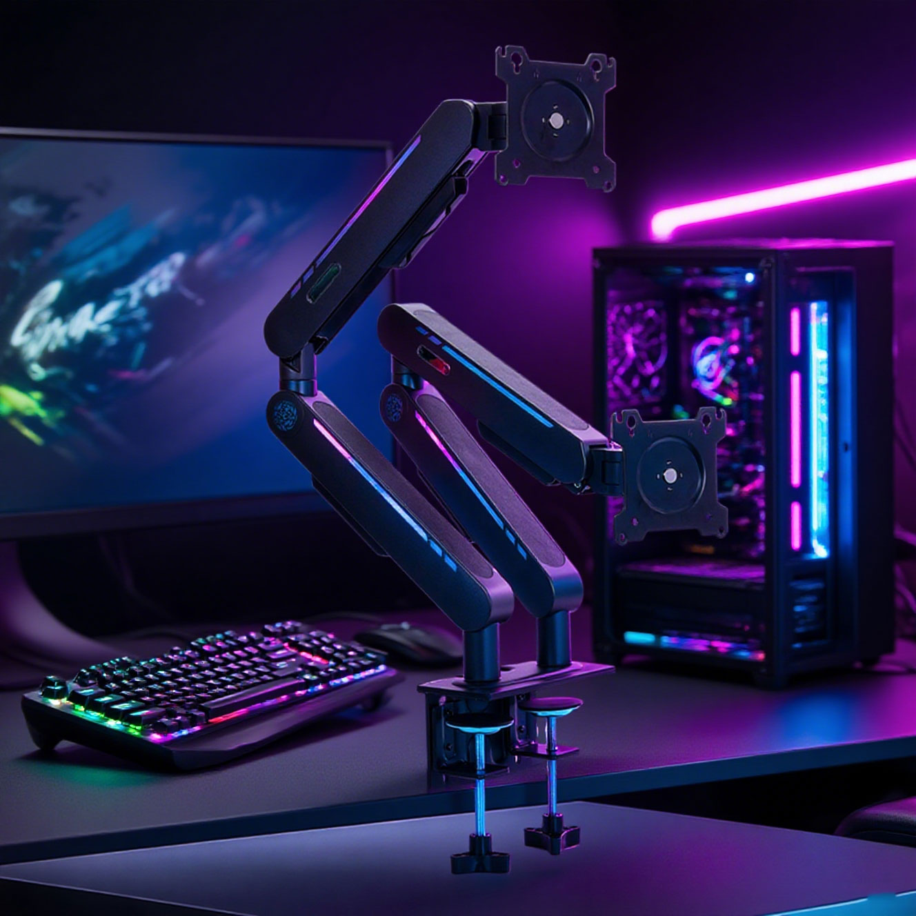 Adjustable Monitor Mount - Новинка: Кронштейн для двух мониторов с