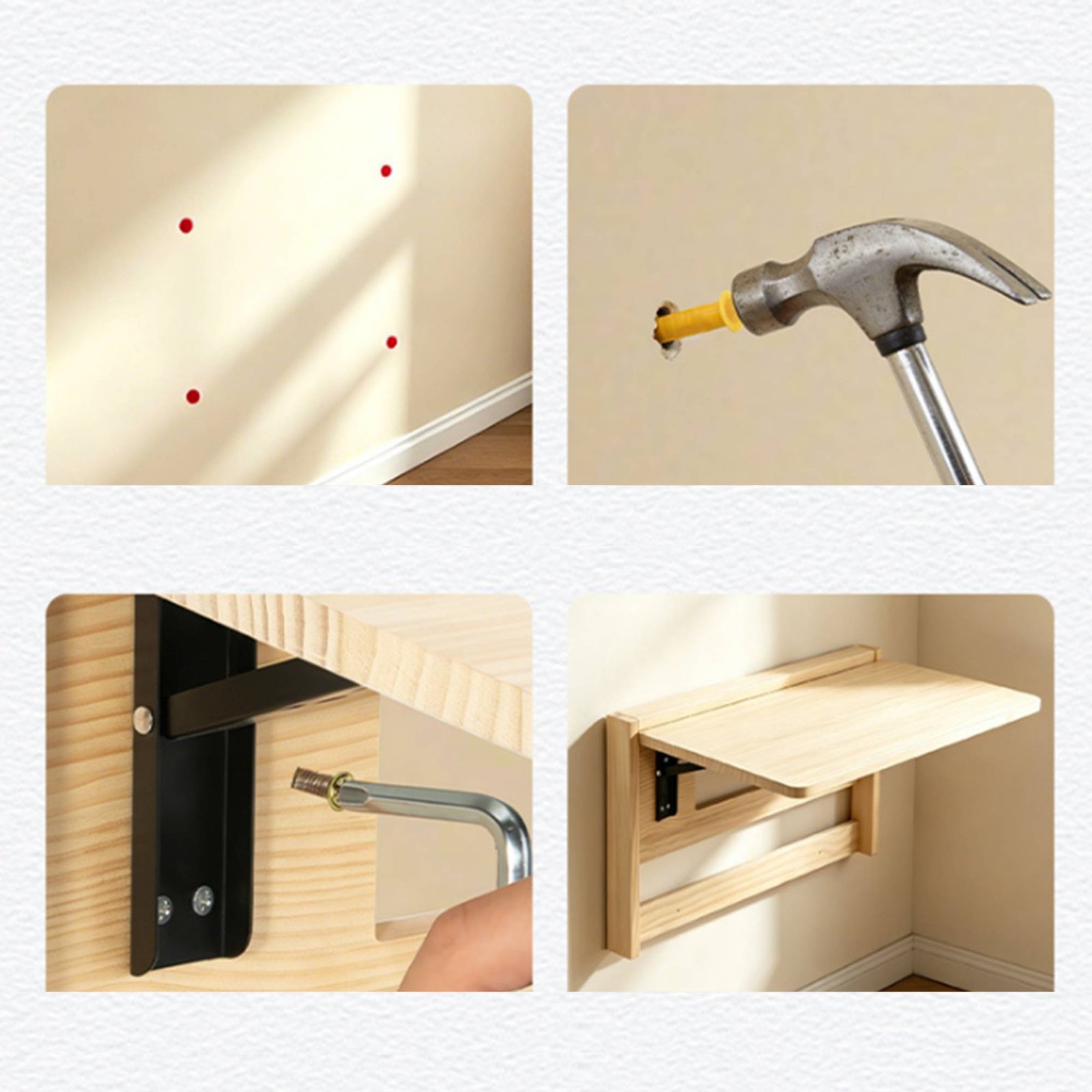 Wall Mounted Desk Fold - Настенный складной стол-трансформер из дерева, откидная