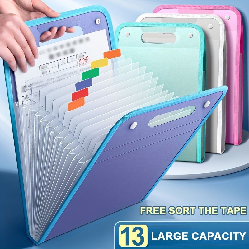 Binder Storage Box - 13 карманных папок для файлов Портативный