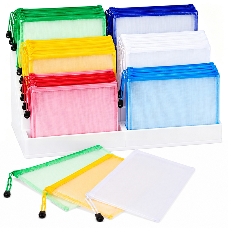 Binder Storage Box - 5/20 шт. сетчатые папки-конверты на молнии