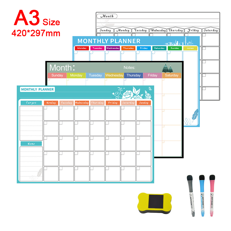 A3 сухое стирание магнитный еж – обзор и цена Dry Erase Weekly