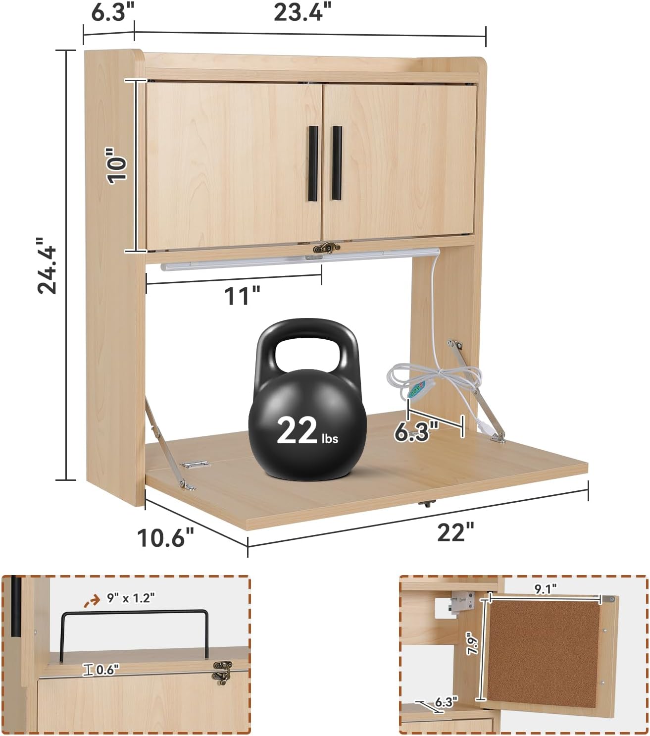Настенный складной стол ARTETH – обзор и цена Wall Mounted Desk Fold