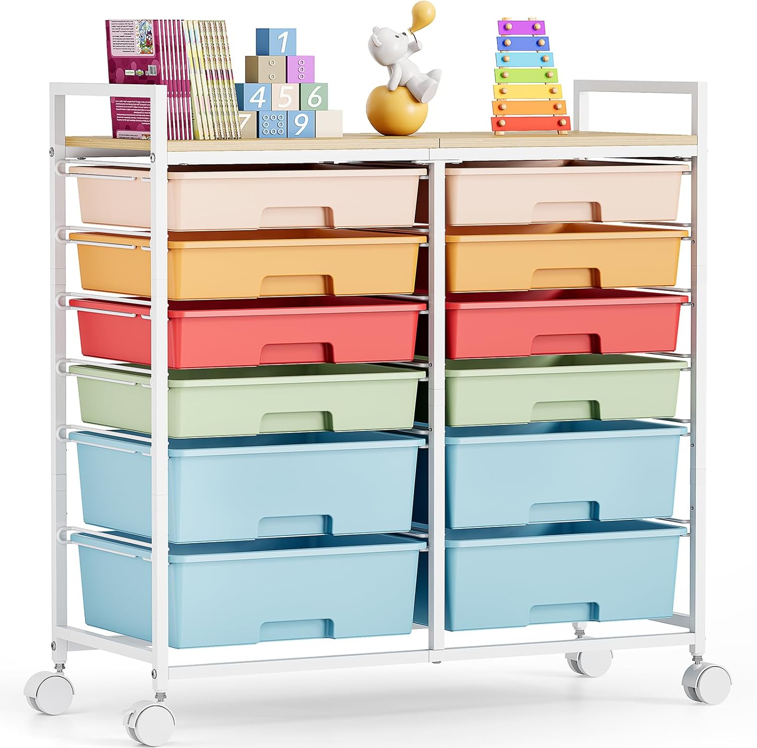 Тележка для хранения с 12 ящик – обзор и цена Office Supply Cart